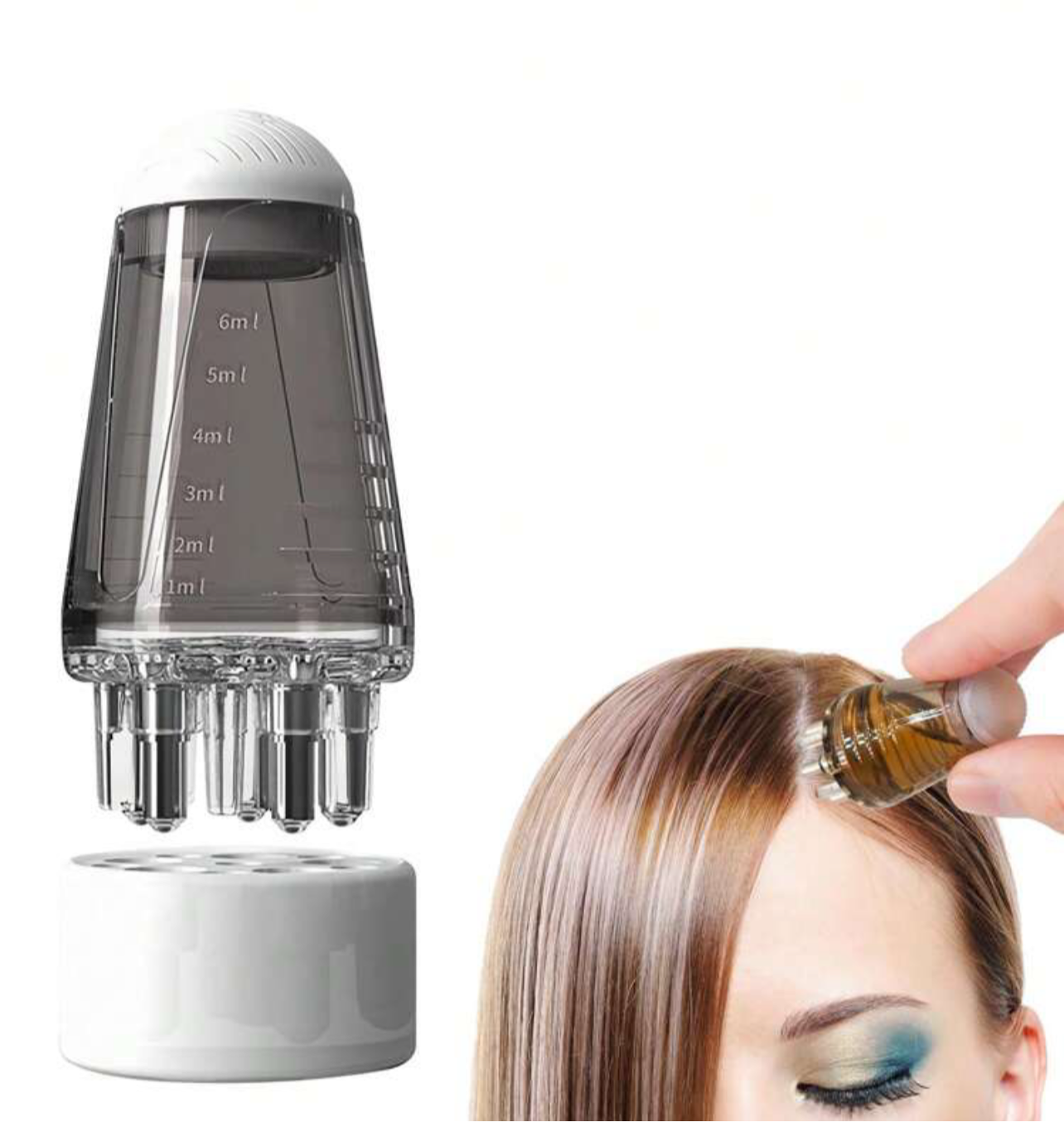 Aplicador de aceites en cuero cabelludo