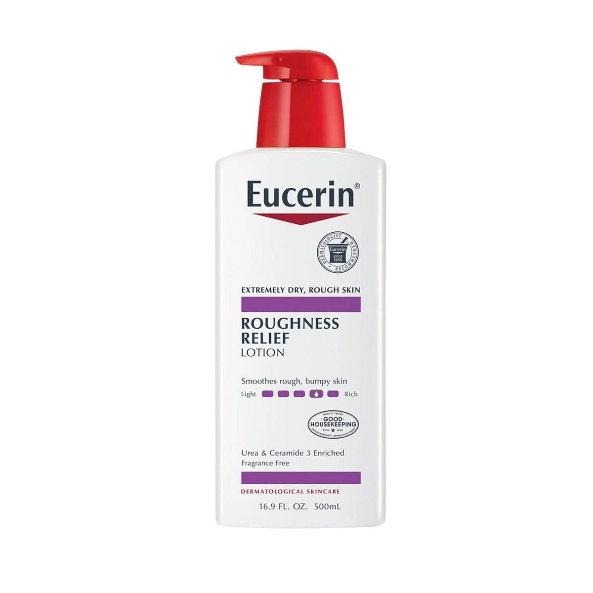 Eucerin Loción corporal para alivio de la rugosidad, loción corporal sin perfume para piel seca, botella de bomba de 16.9 onzas líquidas