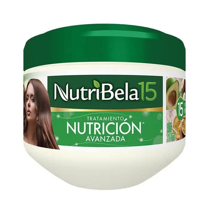 Nutribela Mascarilla para el cabello seco dañado con aguacate Argán Colágeno Aceite de Coco Queratina Aloe Vera Vitamina E Serum Shea Macadamia Deep Conditioner Curly Frizzy cabello maltratado 300ml