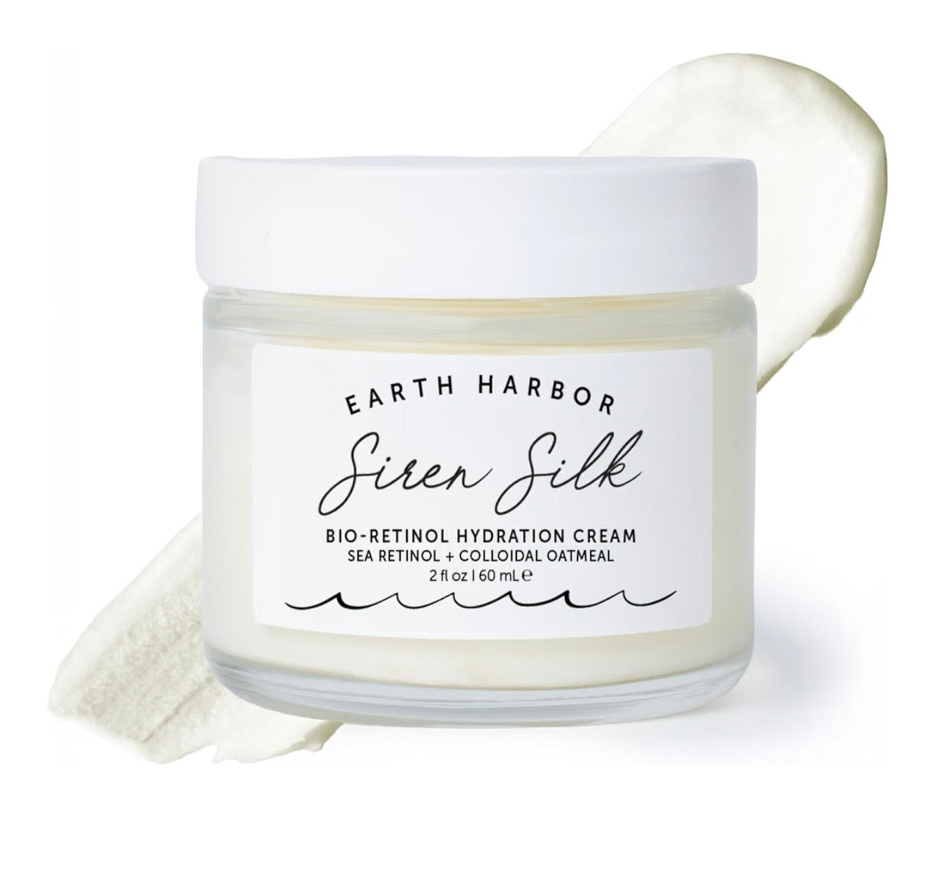 Earth Harbor SIREN SILK Crema de hidratación multitarea repleta de 20 activos botánicos, crema de noche vegana y libre de crueldad animal con alternativa de retinol marino para hidratación intensa, líneas finas y arrugas, 2 onzas
