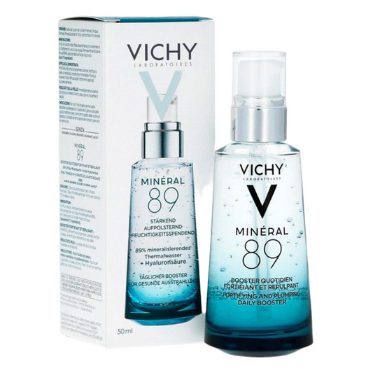 Vichy Mineral 89 - Refuerzo diario fortificante e hidratante de la piel | Suero de ácido hialurónico puro para la cara