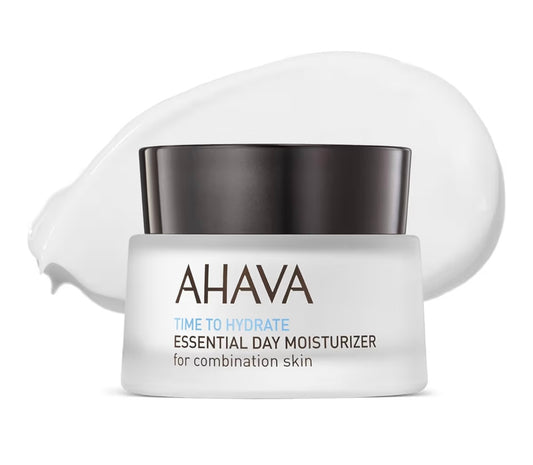 AHAVA Essential Day Moisturizer – Crema facial y cervical hidratante diaria esencial, efecto antienvejecimiento y suavizante, enriquecida con Osmoter, aloe vera, alantoína y vitamina E