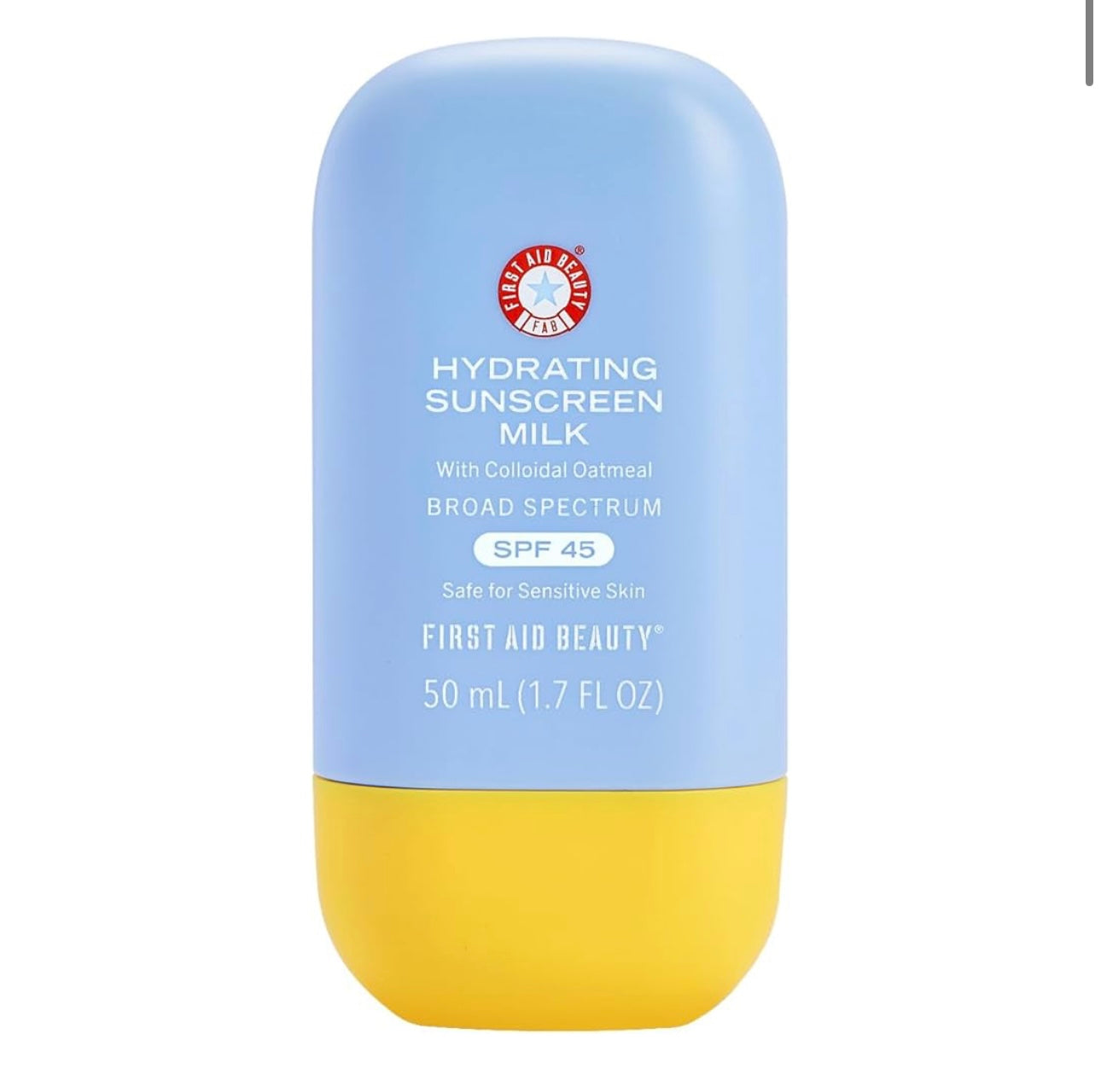 Leche hidratante de protección solar con avena coloidal, amplio espectro SPF 45, fórmula SPF no comedogénica que ayuda a nutrir la piel con filtros UV orgánicos y glicerina,