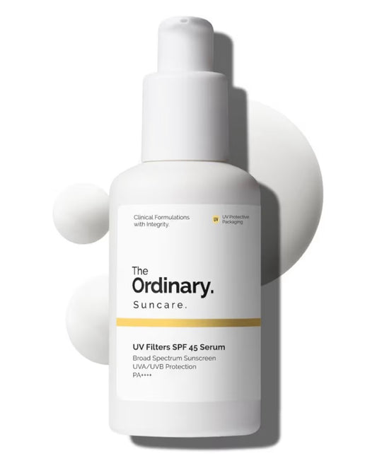 The Ordinary UV Filters SPF 45 Protector Solar en Suero para el Rostro, Protector Solar Hidratante Ligero de Amplio Espectro, Protección UVA/UVB, No Comedogénico, Sin Residuo Blanco, 2 Fl Oz