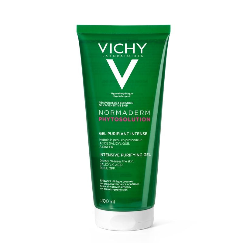 VICHY Normaderm Daily Acné Face Wash, limpiador facial de ácido salicílico para piel grasa y propensa al acné, limpiador de acné que limpia los poros obstruidos y puntos negros200ml