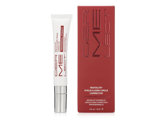 Dermelect Revitalite Corrector de párpados y círculos oscuros, fuerza profesional, crema de ojos antienvejecimiento con péptidos, ingredientes iluminadores y tensores, ojeras, hinchazón, párpados