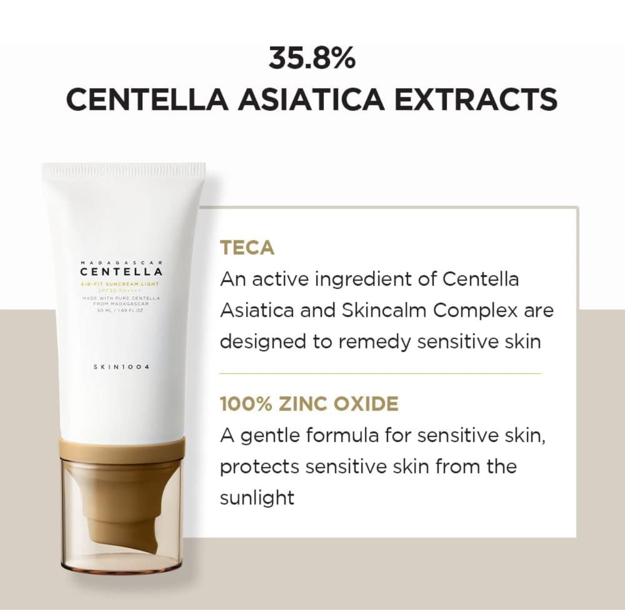 SKIN1004 Madagascar Centella Air-fit Suncream Light
