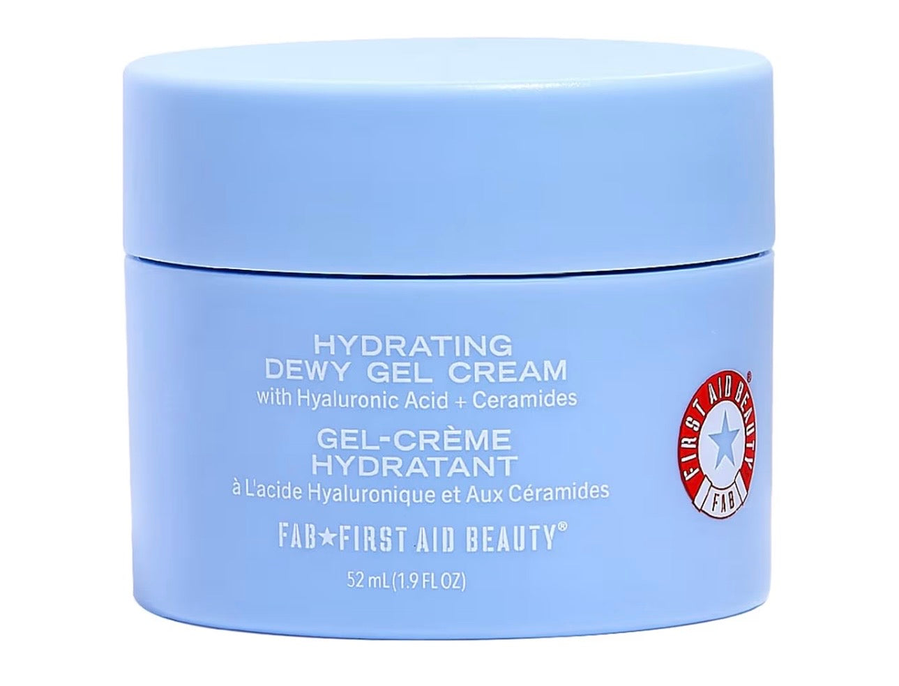 First Aid Beauty - Crema hidratante en gel rocío, hidratante facial ligero sin aceite con ácido hialurónico y ceramidas, ayuda a reducir el exceso de acumulación de aceite y mejorar la hidratación de la piel, 1.9 onzas líquidas