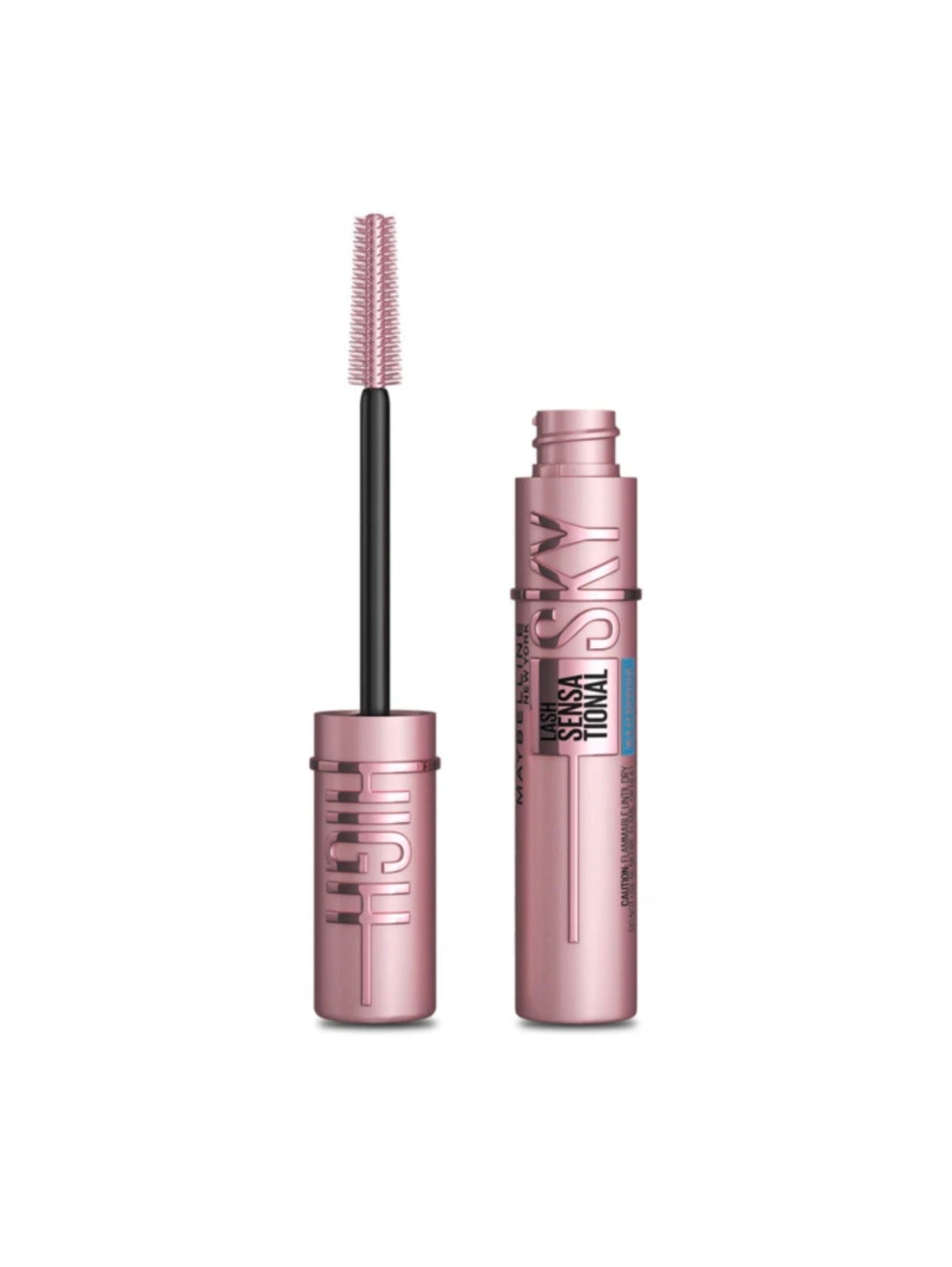 Maybelline New York Maybelline Sky High Impermeable Mascara Maquillaje, Mascara voluminizante, acumulable, degradaje, Definición, Curling, Multiplicación, Impermeable Muy Negro, 0.2 FL. onz.