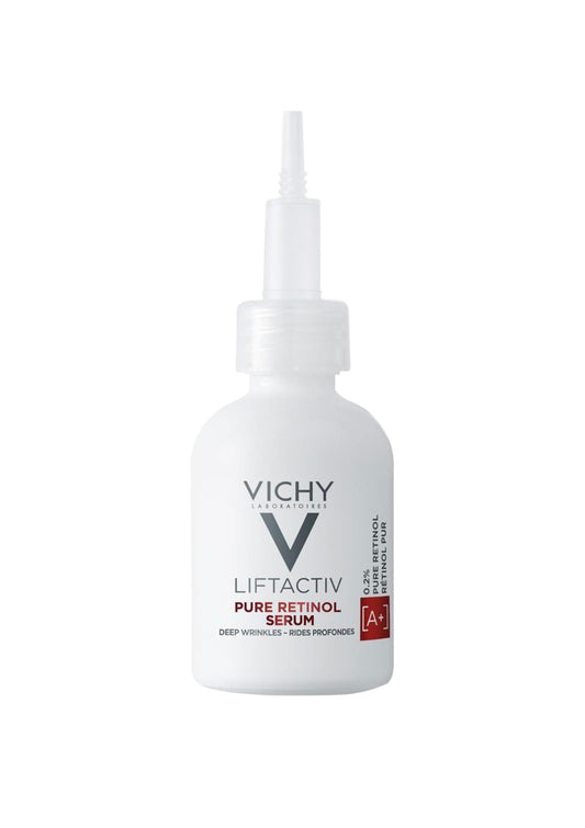 Vichy LiftActiv - Suero de retinol puro para cara, suero facial antienvejecimiento para arrugas y líneas finas, 0.2% retinol + péptidos, resurge la sextura de la piel para suavizar y reafirmar
