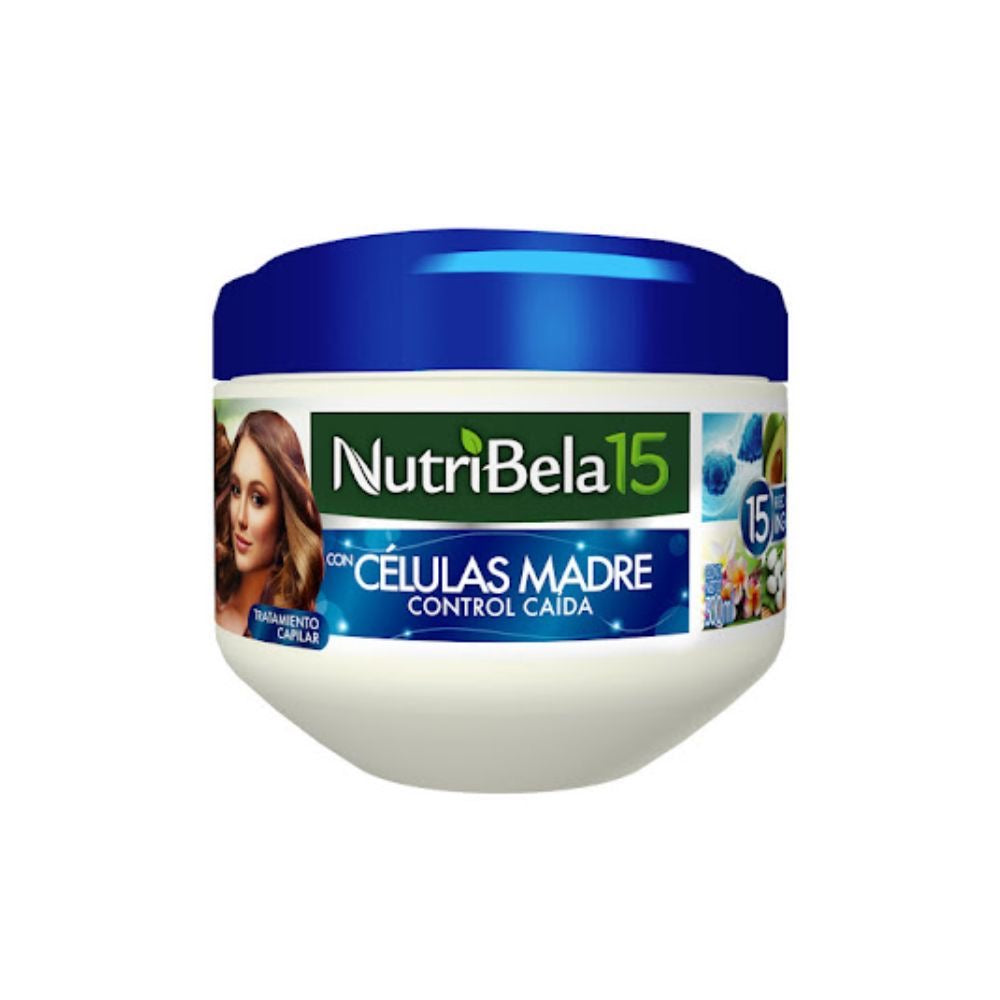 Nutribela 15 Celulas Madre – Tratamiento Capilar Intensivo con Biokeratina y 15 Ingredientes Naturales – 10.58 oz